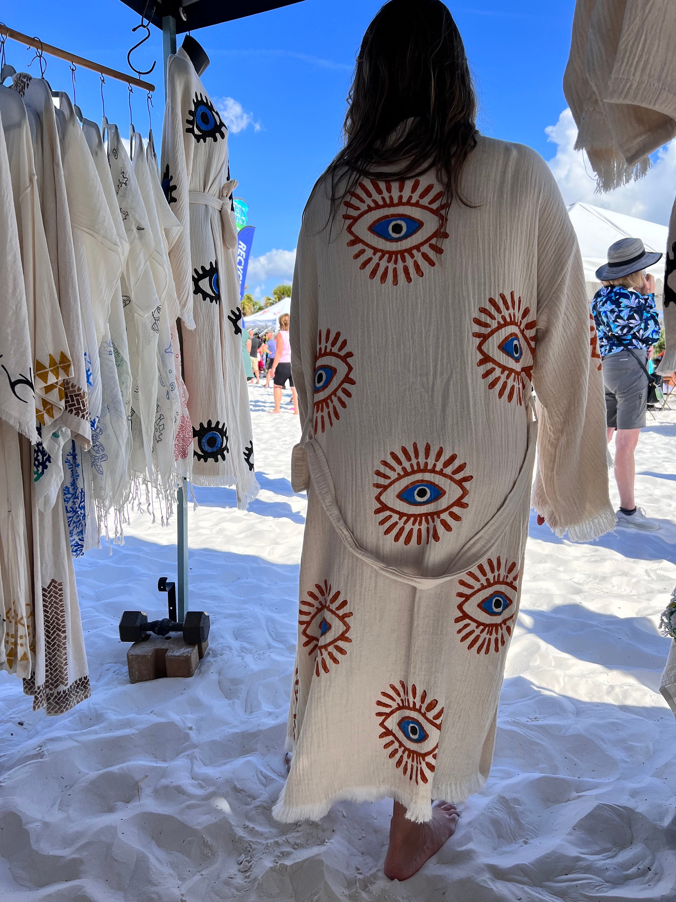 Mystic Boho Kimono, Cotton Robe, Resort Wear, Bride's Maid, Festival