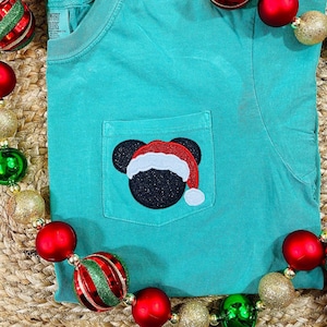 Weihnachten Maus Inspirierte Tasche, Glitter Stickerei, Weihnachten Familienurlaub