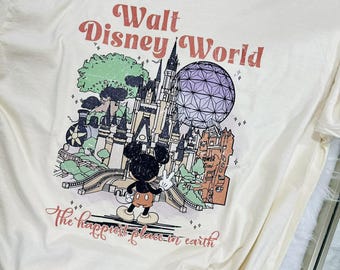 Happiest Place On Earth Mouse Vacation Graphic Tee, Summer Vacation Tee, Matching Mouse Vacation shirts, Theme Park Graphic Tee