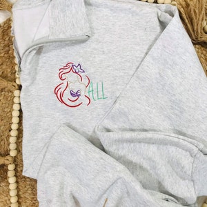 Ariel Personalized Quarter Zip, Disney Vacation, The Little Mermaid, Disney World Vacation Sweatshirt, Family Vacation Shirts