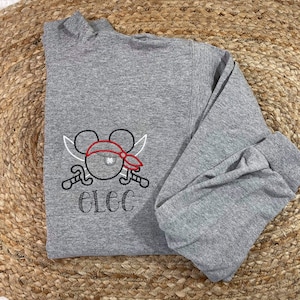 Pirate Mickey Personalized Quarter Zip, Disney Vacation, Mickey Mouse, Disney Pirates, Mickey and Minnie, Disney World Vacation
