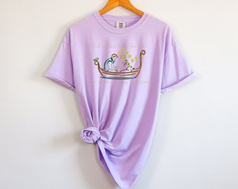 At Last I See the Light Rapunzel Tangled Princess Comfort Colors Vacation Graphic Tshirt Birthday Party Snuggly Duckling Best Seller Pascal
