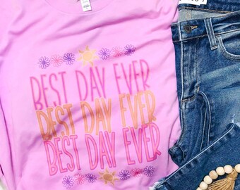 Best Day Ever Tangled Rapunzel Inspired Purple Bella Canvas Graphic Tshirt Best Seller 2021 Vacation Group Matching Shirt