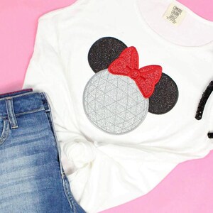 Epcot Theme Park Inspired Mouse Head Comfort Colors Glitter Girls Trip Vacation WDW Family Group Matching Mouse Ears Birthday Party Monorail