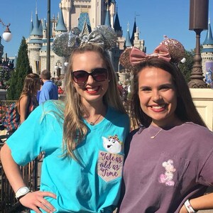 Watercolor Mouse Silhouette Preppy Pocket Sized Comfort Color Tshirt, Vacation Matching Group Girls Trip, Magic Kingdom Floral Ears Preppy image 3