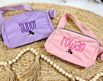 Personalized Kids Fanny Pack, Embroidered, Crossbody, Kids Bag, Personalized Kid Item, Monogram, Mouse Fanny Pack, Character Bag,