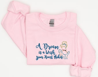 Cinderella Embroidery Sweatshirt, Disney Vacation Shirt, WDW Vacation, Family Vacation tee, Disney World Sweatshirt