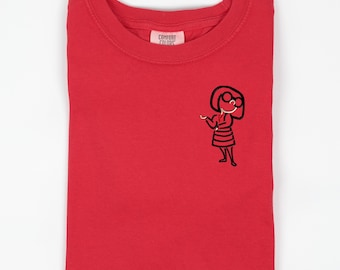 New Edna Mode Embroidered Comfort Color Pocket Size Graphic Tee Design