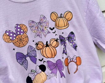 Halloween Mouse Vacation Graphic Tee, Halloween Pumpkin Mouse Head Vacation Tee, Matching Mouse Vacation shirts