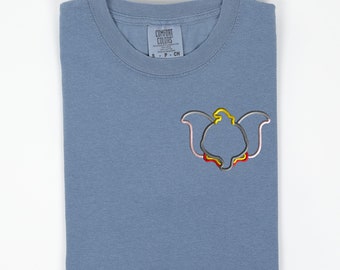 New Dumbo Embroidered Comfort Color Pocket Size Graphic Tee Design