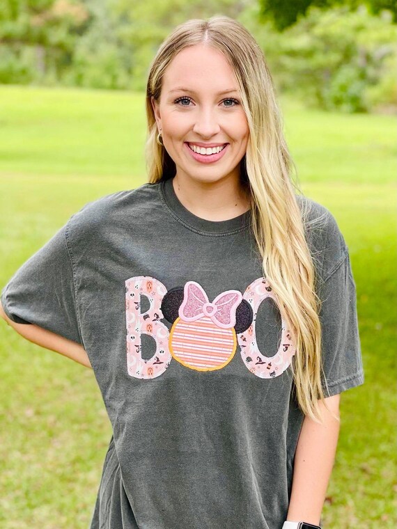 Boo Minnie Mouse Head Tee Disney S Boo Bash Halloween At Etsy