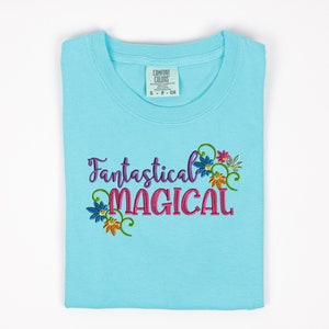 Fantastical Magical monogram short sleeve, comfort color vacation shirt, Encanto Inspired Graphic tee, Merabel, Bruno, Isabella, image 1