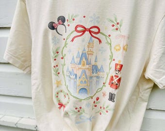 Christmas Mouse Vacation Graphic Tee, Christmas Castle Nutcracker Vacation Tee, Matching Mouse Vacation shirts