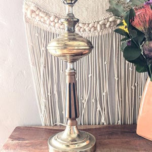 Vintage Teak Tall Table Lamp – 28” to Base of Bulb – Mid Century Modern Style
