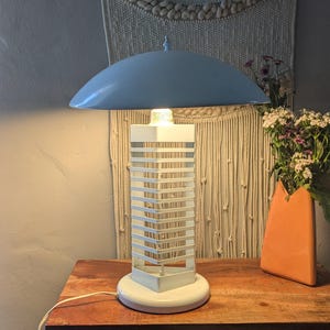 Vintage White Table Lamp – 22” Tall, 16” Wide – Unique Modern Look