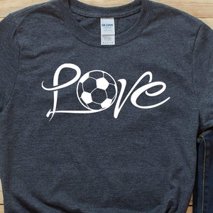 Love Soccer TShirts, Soccer Ball Shirt, Soccer Mom Gift, Soccer Coach Gift, Hoodie Sweatshirt for Girls Women Boys Men