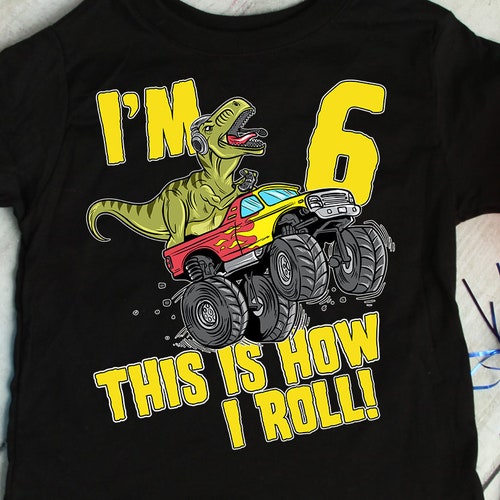 Trex Dinosaur 6 Year Old Birthday Boy Shirt Six Year Old Etsy