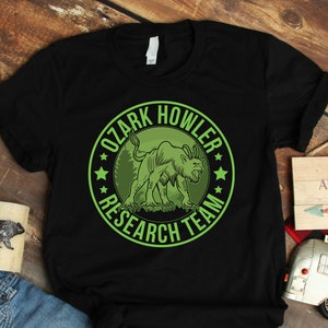 Ozark Howler Research Team Cryptid Shirt Women Men Kids / Raglan / V Neck / Tank / Mug / Hoodie Sweatshirt / Ozark Mountains Gifts