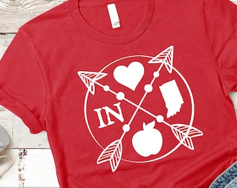 Indiana Shirt Women State Teacher Gift / Red for Ed Hoodie / Red for Education / Hoodie / Red Teacher Shirt Gift
