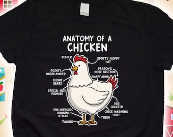 Anatomy of a Chicken Shirt For Women Men Teen Kids Tee, Chicken Lover Gift, Chicken Mom Hoodie, Farm Chicken Lover Gifts, Crazy Chicken Lady