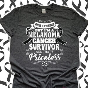 Cancer Survivor Melanoma Cancer Awareness Shirt for Women Men Teen Kids Tee / Sweatshirt / Hoodie / Throat Cancer Survivor Ribbon Gift
