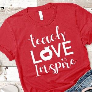 Washington State Teach Love Inspire Teacher Shirt Women Red for Ed Hoodie / Red for Education / Wear Red For Ed / Red Teacher Shirt Gift