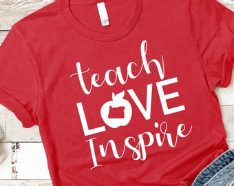 Oregon Teach Love Inspire Teacher Shirt Women Red for Ed Hoodie / Red for Education / Wear Red For Ed / Red Teacher Shirt Gift