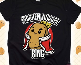 チキンナゲットキング チキンナゲットシャツ、チキンナゲットTシャツ、誕生日シャツキッズ、チキンナゲットギフト、チキンナゲットパーカースウェットシャツ