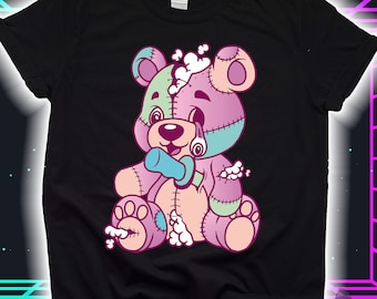 Creepy Teddy Bear Pastel Goth Shirt, Vaporwave Hoodie, Kawaii Pastel Goth Shirt, Punk Aesthetic Shirt, Anime Sweatshirt, Occult TShirt