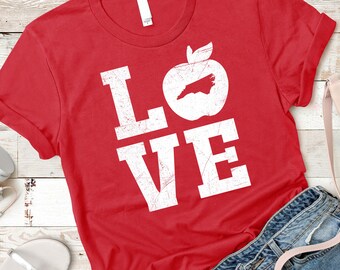 Teach Love Inspire Red For Ed T-Shirt North Carolina Teacher Teach Love Inspire Red For Ed T-Shirt North Carolina Teacher