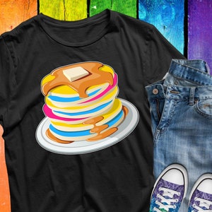 Pansexual Pancake LGBTQ Month Gay Rights Pride Week Shirt Women Men Kids/ Raglan / V Neck / Tank / Hoodie Sweatshirt / T-Shirt