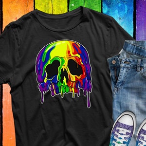 Traditional Gay Pride Sugar Skull LGBTQ Month Gay Rights Pride Week Shirt Women Men Kids/ Raglan / V Neck / Tank / Hoodie / Wax T-Shirt