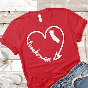 Red For Ed California Teacher T-Shirt Men Women Red For Ed California Teacher T-Shirt Men Women