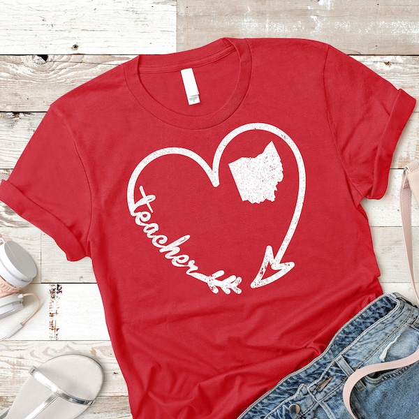 Ohio Teacher Educator Arrow Union Red for Ed Shirt Women Men / Hoodie / Raglan 3/4 Sleeve / V Neck / Coffee Mug / Sweatshirt TShirts