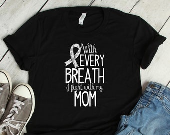 Lung Cancer Awareness Ribbon Shirt Mom Daughter Survivor Gift /  Raglan / V Neck / Coffee Mug / Hoodie Sweatshirt / TShirts Tank Top