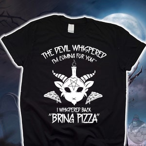 Der Teufel geflüsterte Shirt, Pentagramm Okkulte Shirt, Baphomet 666 Shirt, Teufel Grunge Hoodie, Goth Shirt, Gothic Pullover Sweatshirt Geschenk