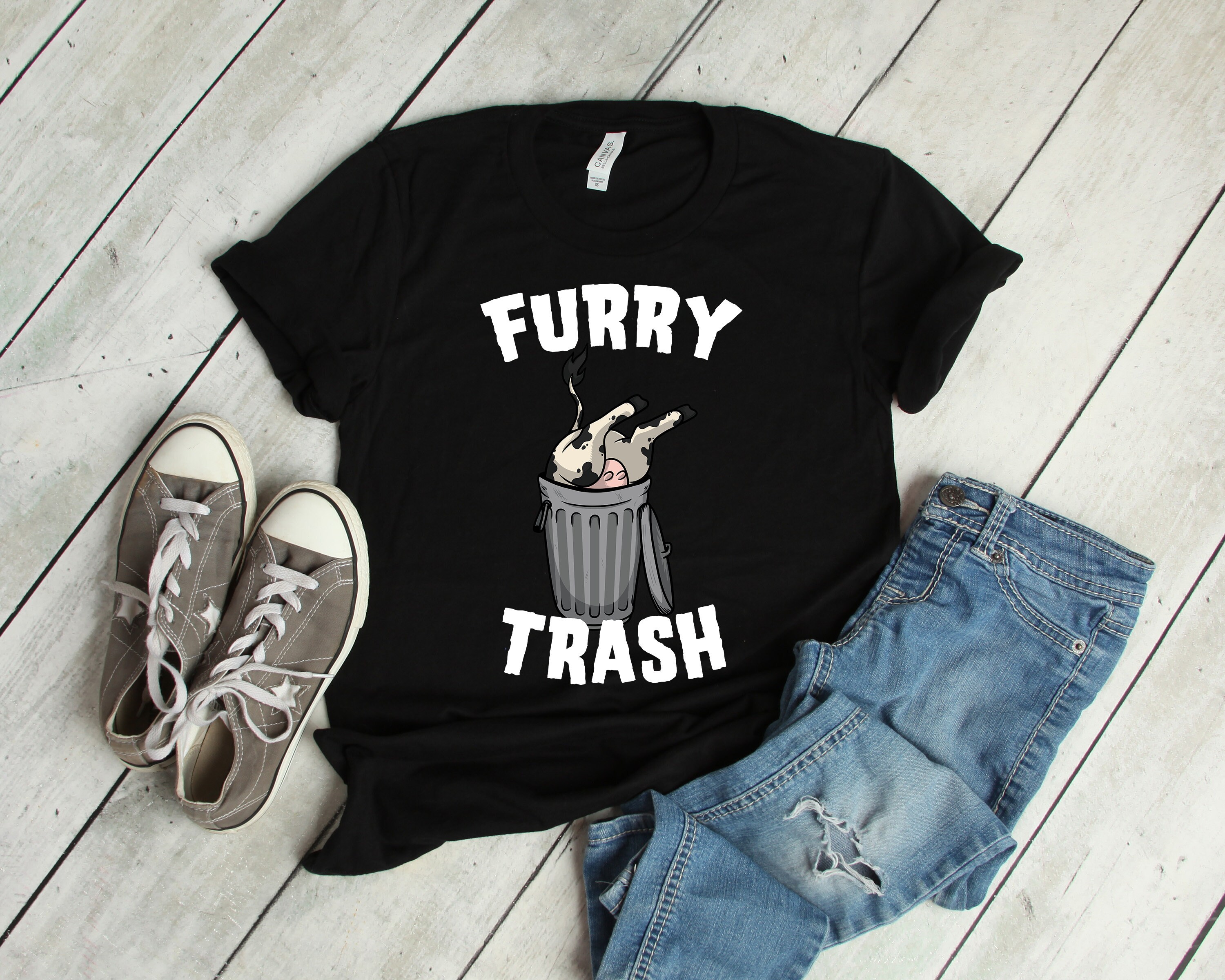 Cow Furry Trash Fursona T Shirt Women Men Fursona Art / Custom Fursona / Fursuit Fursona / Fursona Clothing / Furry Art / Furry Tail Tee