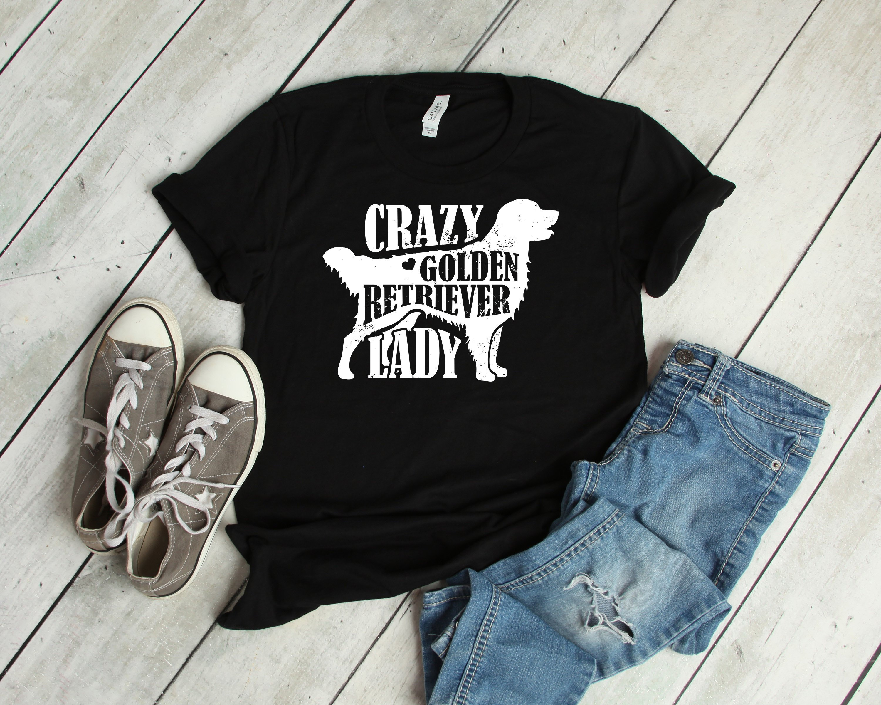 Crazy Golden Retriever Lady Dog Lover Shirt Gifts for Women Girls Kids ...