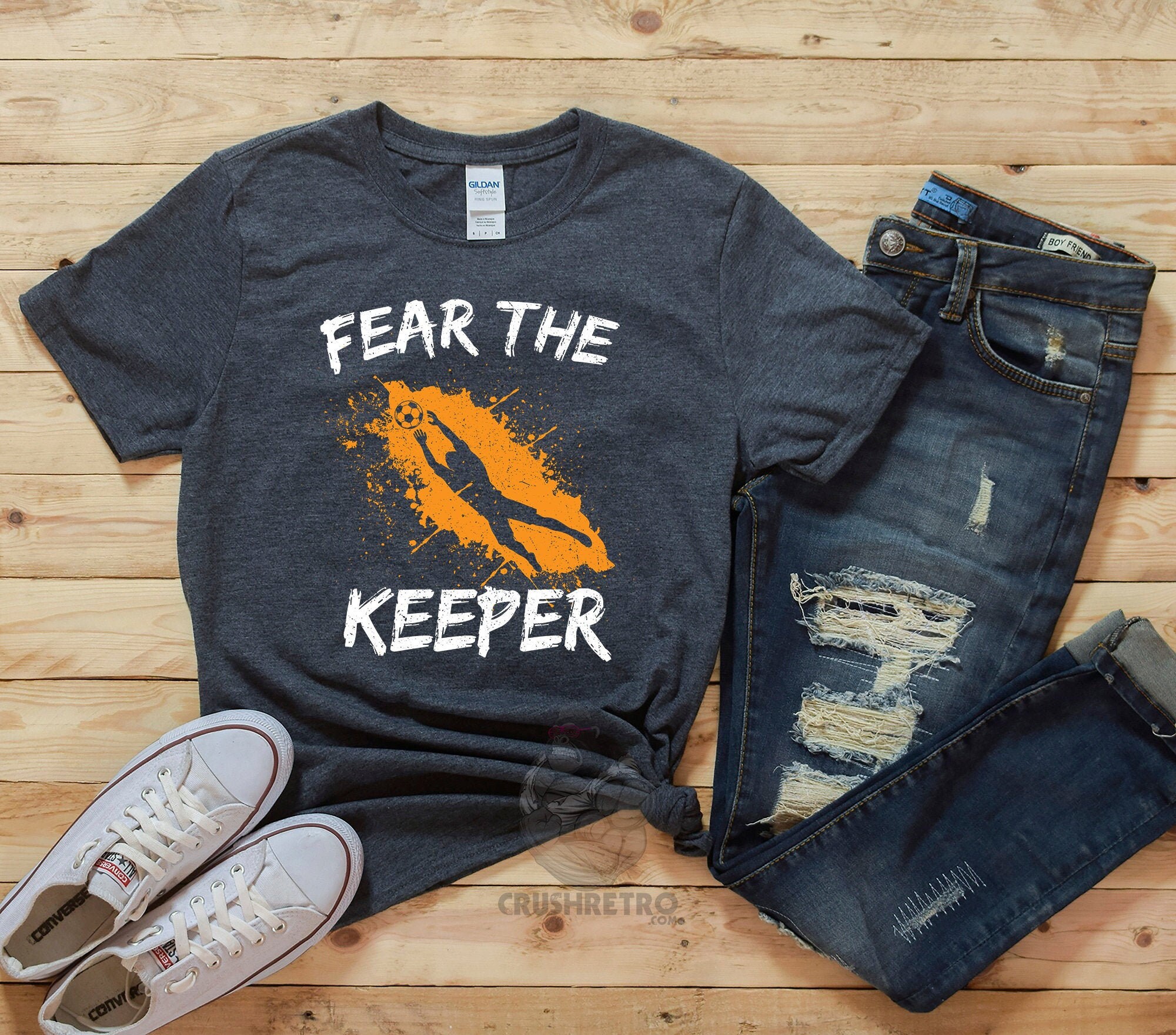 Koszulki piłkarskie Fear The Keeper, koszulka piłkarska, prezent dla mamy piłkarza, prezent dla trenera piłkarskiego, bluza z kapturem dla dziewcząt, kobiet, chłopców i mężczyzn