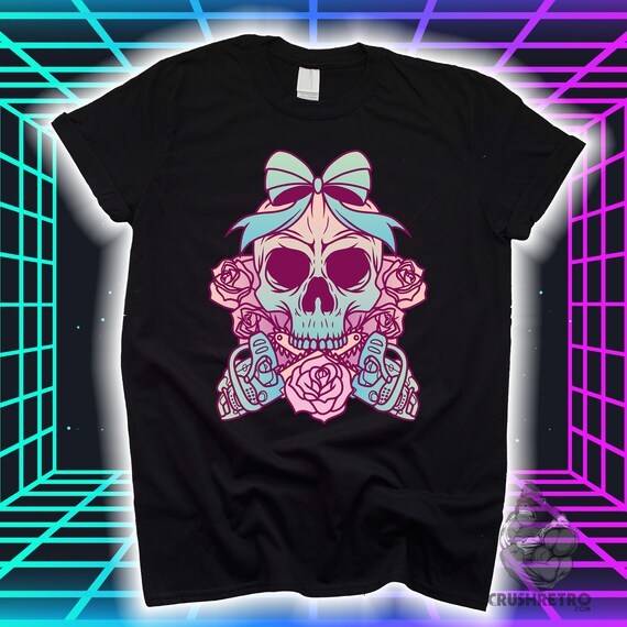 Skull & Roses Goth Shirt Vaporwave Hoodie Kawaii Pastel Goth | Etsy