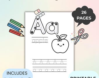 Alphabet Worksheets Printable Tracing Coloring Homeschool Teacher Kids Letters Kindergarten & Prek Toddlers Handwriting Letter Practice