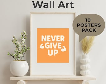 Motivational Affirmation Quotes for Kids – Set of 10 Positive Wall Art Prints | Square Ratio, PDF & PNG | Classroom Nursery Decor