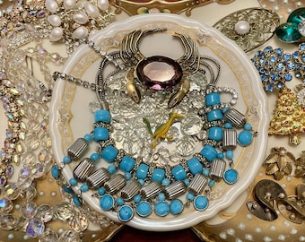 Vintage Jewelry Destash Lot: Napier Earrings, Christmas Tree Pin, MCM Brooches
