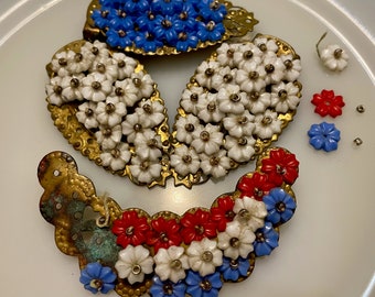 1930s Miriam Haskell Celluloid Daisy Dress Clip Brooch  display picture 1
