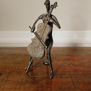 Bronze Cello Player Sculpture - Etsy