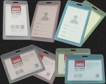 2 pcs hard plastic id name card holder badge vertical horizontal clear transparent business working staff cards - Plastic Id Card Holder 2 pcs hard plastic id name card holder badge vertical horizontal clear transparent business working staff cards - Plastic Id Card Holder