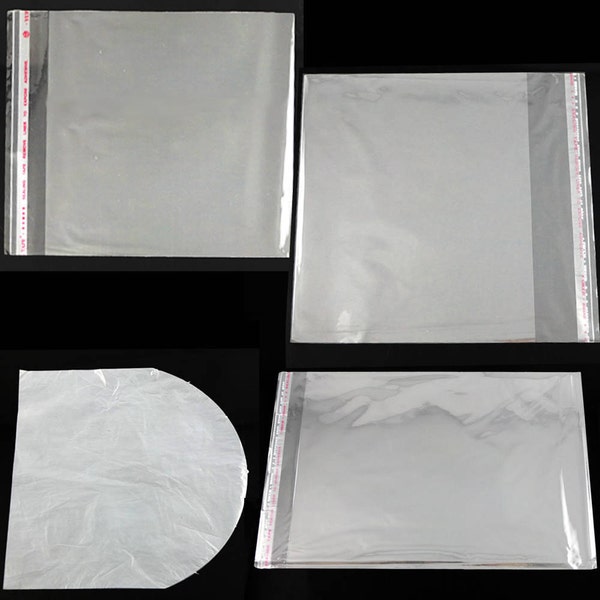 100 PCS CD DVD R disque boîte protection support rangement plastique Wrap manches sacs clair