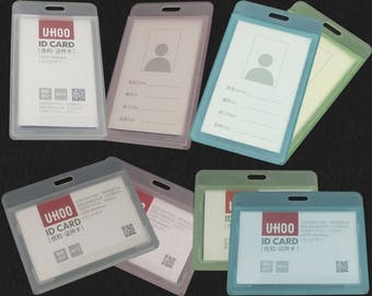 2 5 10 Pcs Hard Plastic ID Name Card Holder Badge Vertical Horizontal Clear Transparent Business Working Staff Cards