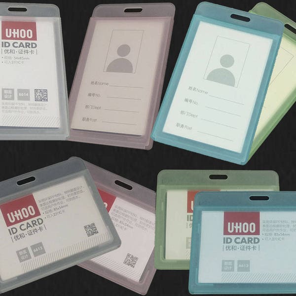 2 5 10 Pcs Hard Plastic ID Name Card Holder Badge Vertical Horizontal Clear Transparent Business Working Staff Cards