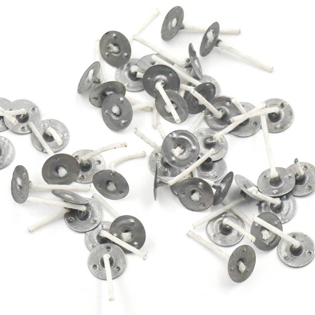 100 Pcs Candle Wicks Pretabbed Zinc Core Candle Making 25mm Etsy